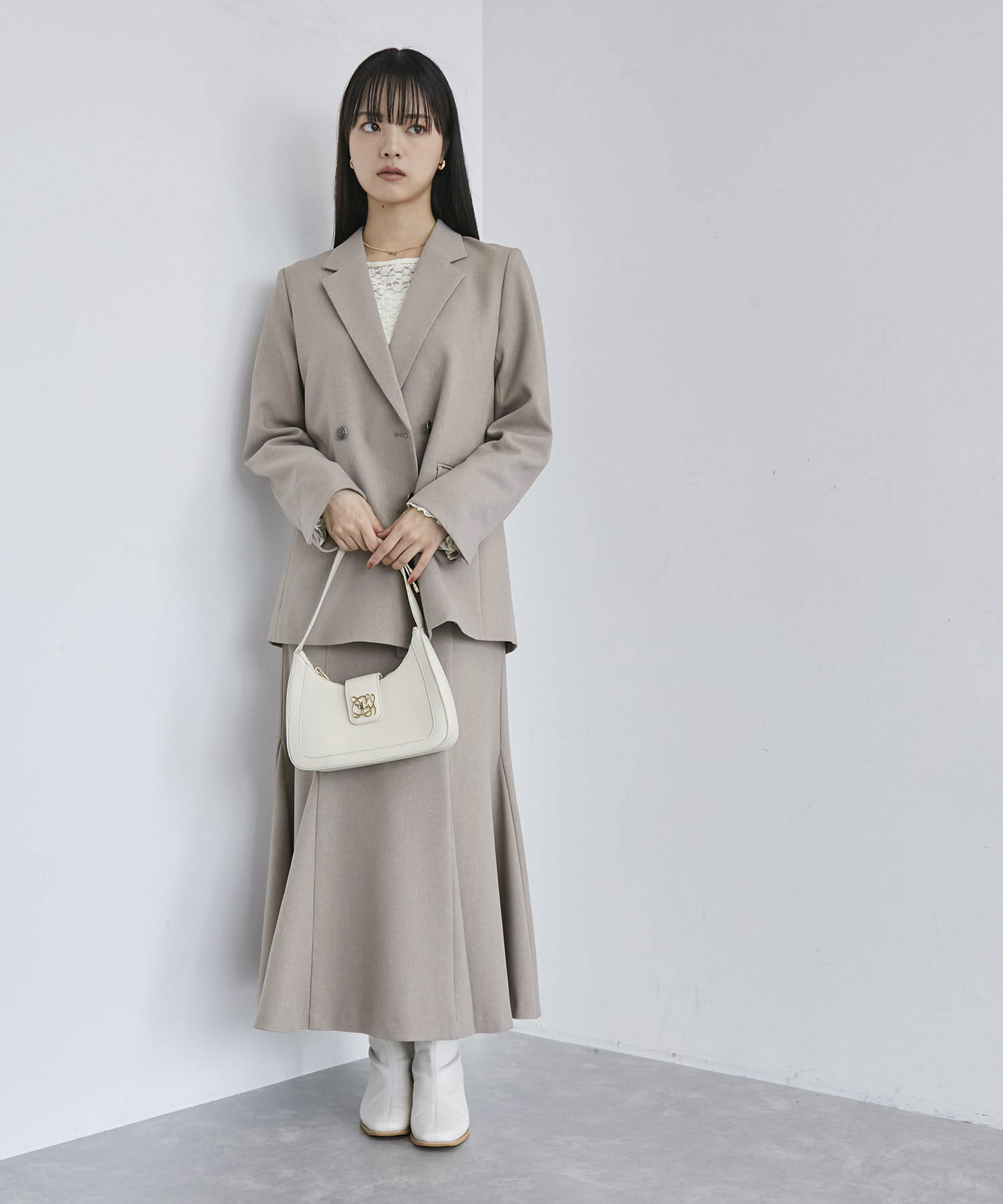 VIS「【美easy】ウーリッシュWブレストテーラードジャケット【洗える】」|テーラードジャケット|