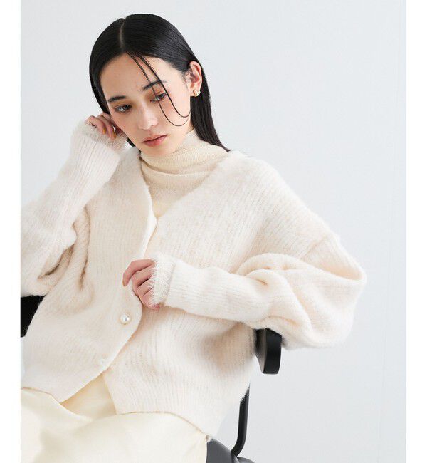 VIS「パールボタンVネック片畦ニットカーディガン」|カーディガン|シロサブ