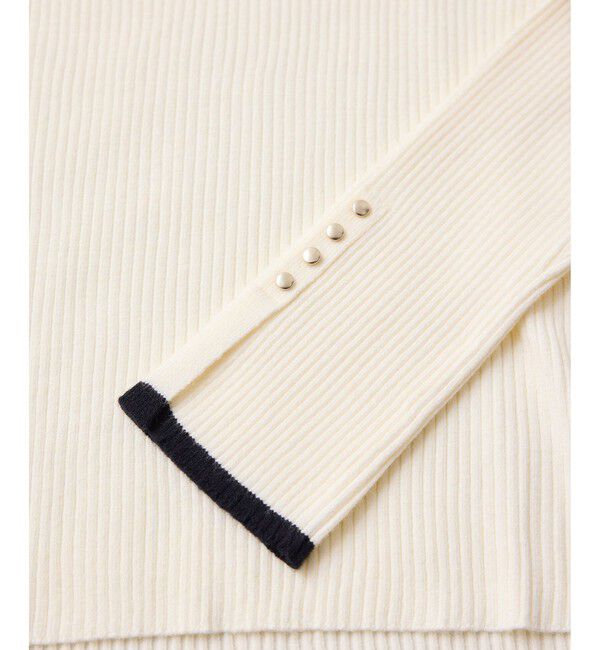 VIS「【美得】スリーブ釦アクセントリブニット/WEB限定FSサイズ・静電気防止」|ニット・セーター|