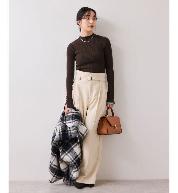 VIS「【美得】スリーブ釦アクセントリブニット/WEB限定FSサイズ・静電気防止」|ニット・セーター|