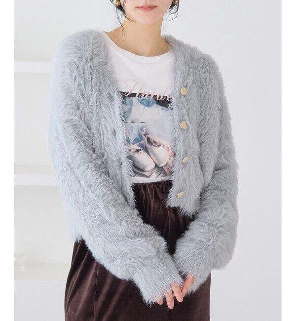 VIS「ラビットライクVネックカーディガン/イージーケア・WEB限定カラー」|カーディガン|