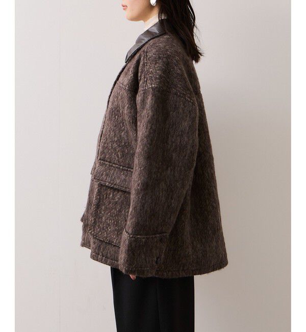 VIS「【WEB限定】衿袖レザーシャギーアウター」|その他|