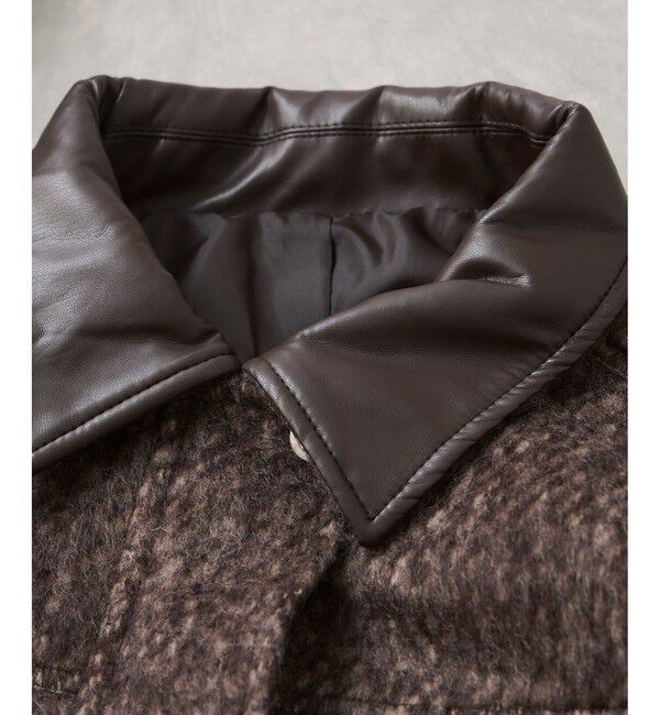 VIS「【WEB限定】衿袖レザーシャギーアウター」|その他|