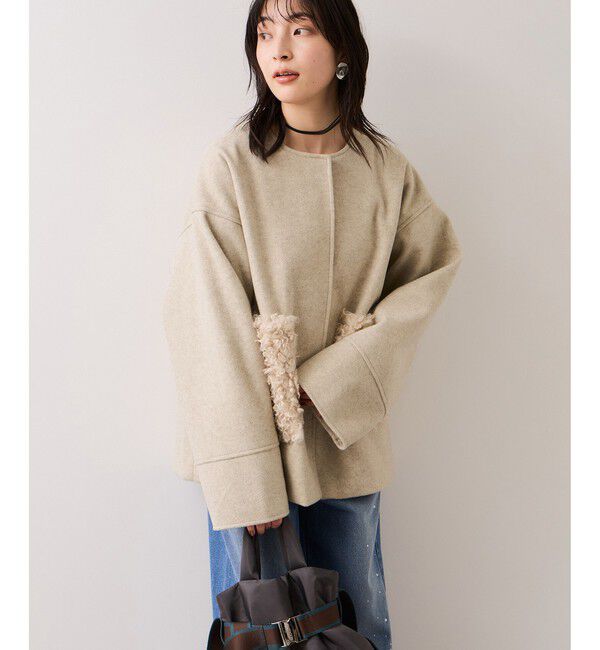 VIS「【WEB限定】ボアポケットノーカラーコート」|その他|