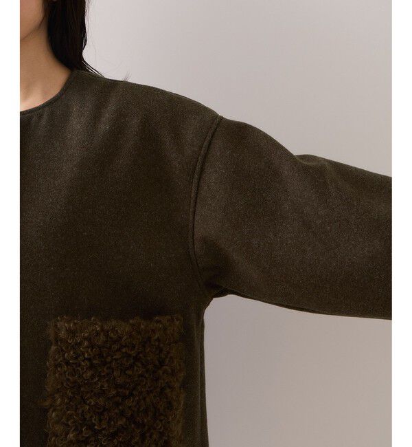 VIS「【WEB限定】ボアポケットノーカラーコート」|その他|