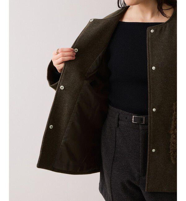 VIS「【WEB限定】ボアポケットノーカラーコート」|その他|