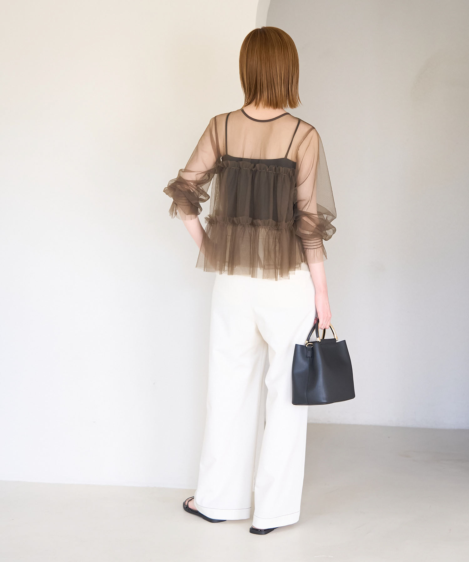 Rope&rsquo;Picnic「チュールフリルシアーカーディガン」|カーディガン|