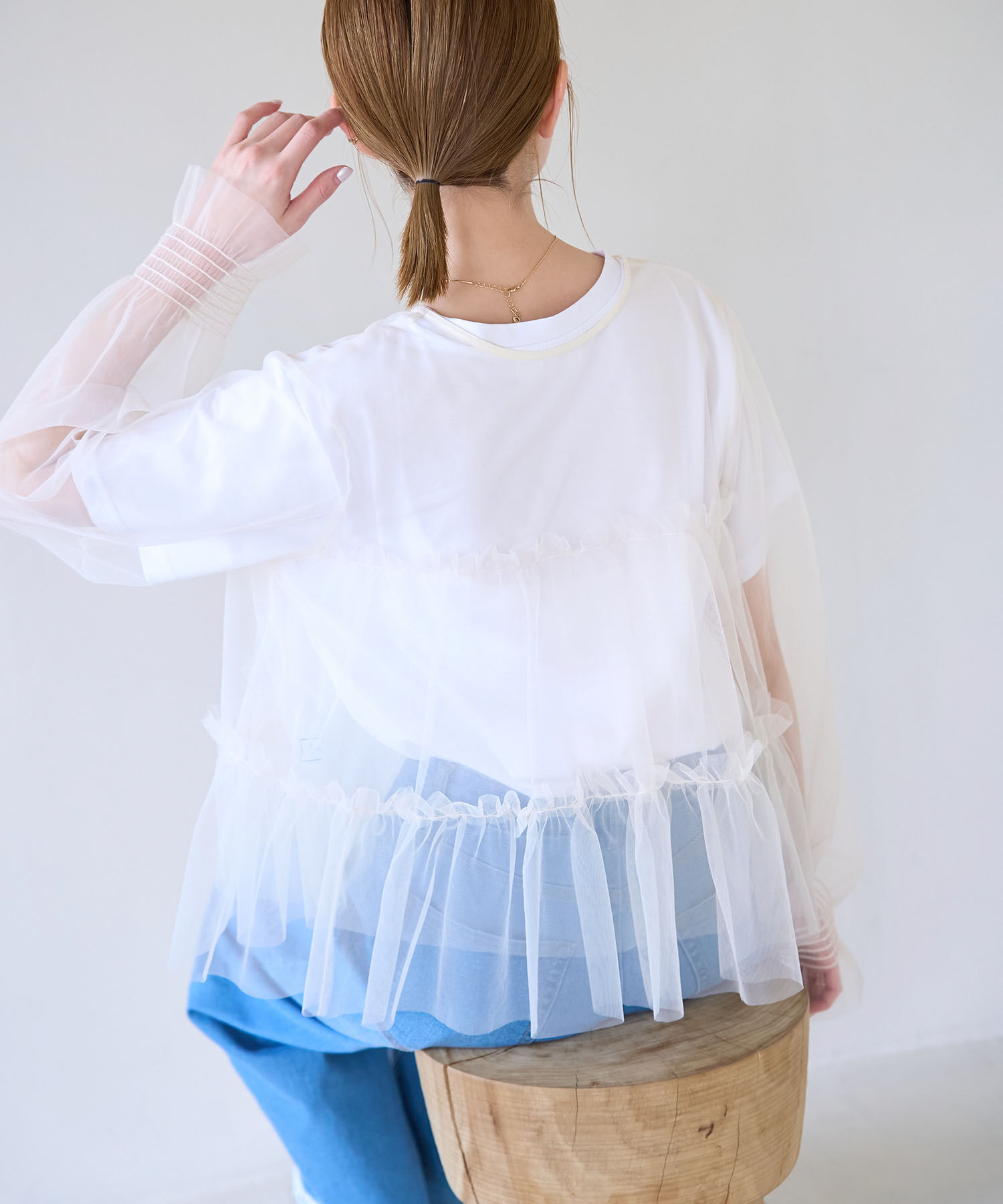 Rope&rsquo;Picnic「チュールフリルシアーカーディガン」|カーディガン|