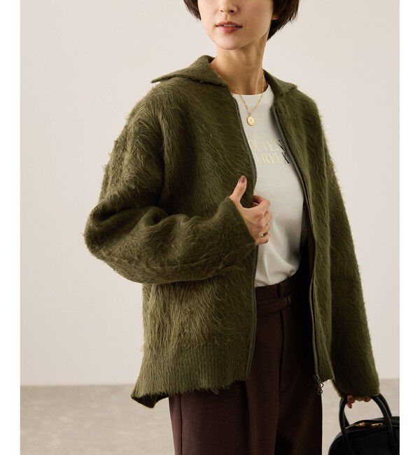 Rope&rsquo;Picnic「【WEB限定】Wジップシャギーニットブルゾン」|ブルゾン・スタジャン|