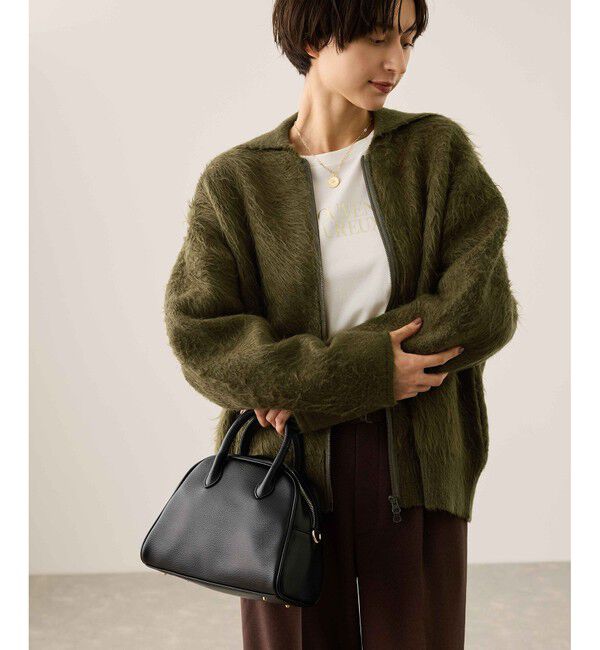 Rope&rsquo;Picnic「【WEB限定】Wジップシャギーニットブルゾン」|ブルゾン・スタジャン|カーキー(36)