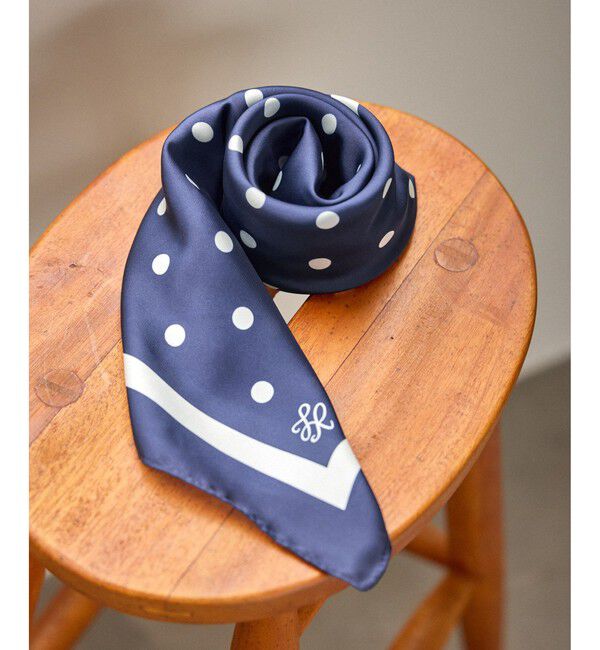 ROPE PICNIC PASSAGE「ドット柄スカーフ」|バンダナ・スカーフ|ネイビー(40)