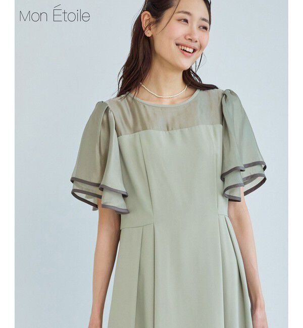 Rope&rsquo;Picnic「【Mon E&rsquo;toile/モンエトワール】フレア袖ビスチェデザインワンピース」|ドレス|グリーン(30)