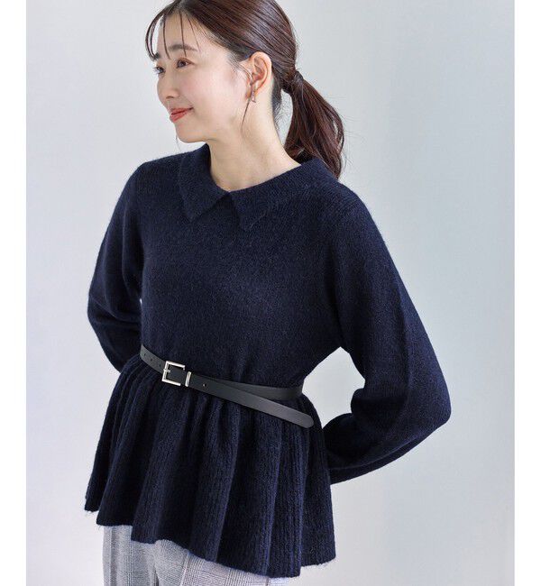 Rope&rsquo;Picnic「アンゴラ混ペプラムニット」|ニット・セーター|ネイビー(40)
