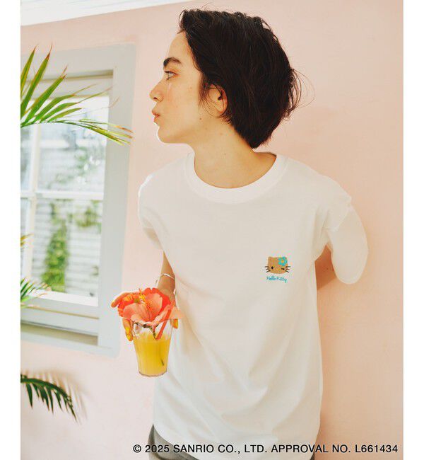 Rope&rsquo;Picnic「【ROPE' PICNIC&times;ハローキティ コラボ】日焼けハローキティ アソートTシャツ」|Tシャツ・カットソー|ホワイト(10)