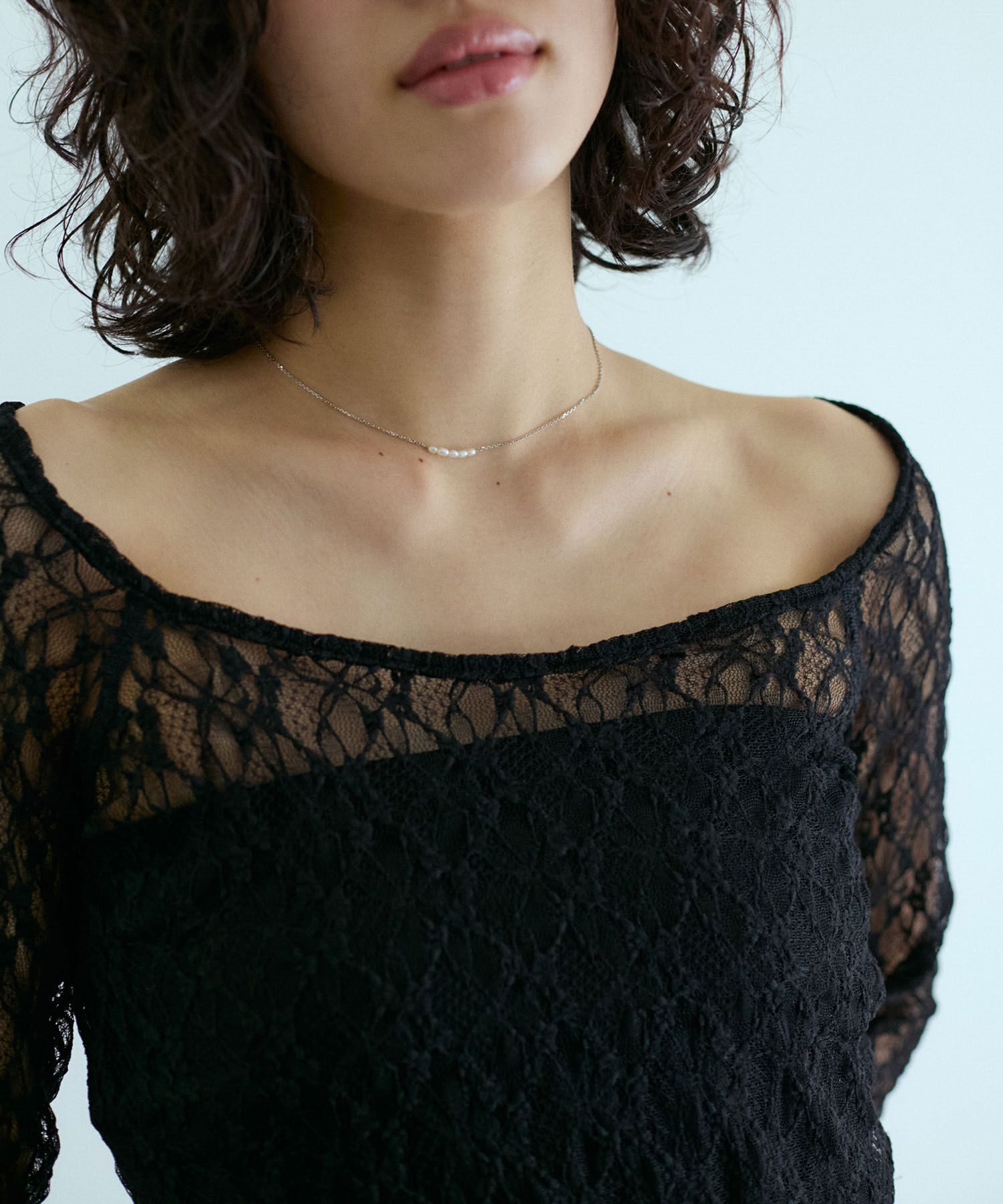 ADAM ET ROPE'「LES BIJOUX パール&times;チェーンネックレス」|ネックレス|