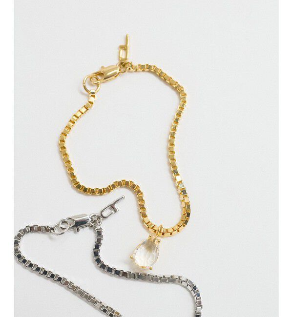 ADAM ET ROPE'「LES BIJOUX ガラスビーズブレスレット」|ブレスレット・バングル|ゴールド