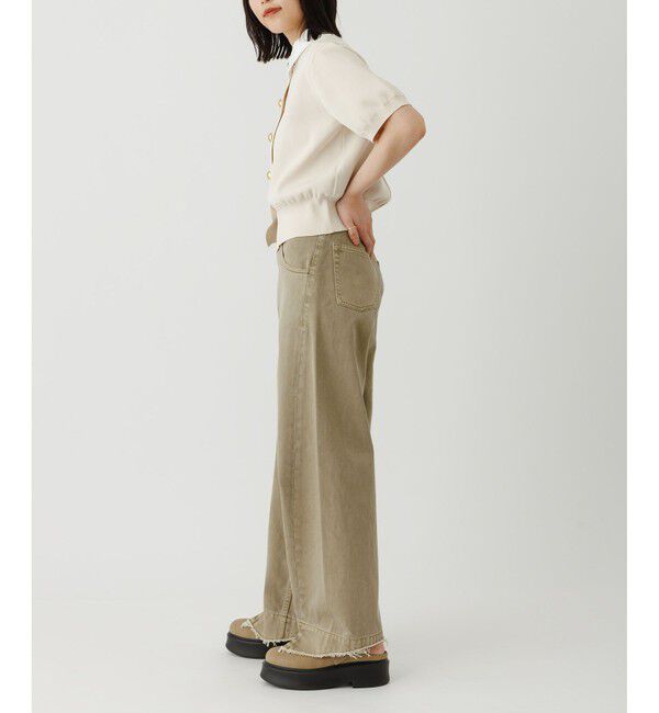 ADAM ET ROPE'「【サステナブル】カラー付きハーフスリーブカーディガン」|カーディガン|