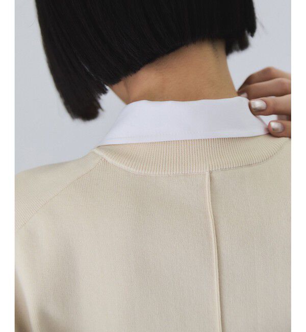 ADAM ET ROPE'「【サステナブル】カラー付きハーフスリーブカーディガン」|カーディガン|