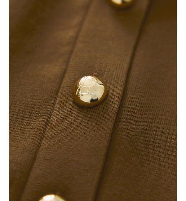 ADAM ET ROPE'「【サステナブル】カラー付きハーフスリーブカーディガン」|カーディガン|