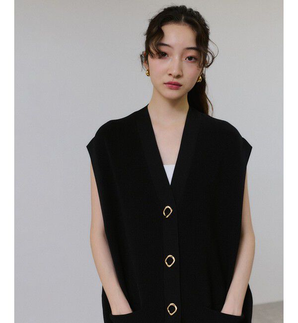 ADAM ET ROPE'「【サステナブル】ミドルニットジレ」|ベスト・ジレ|