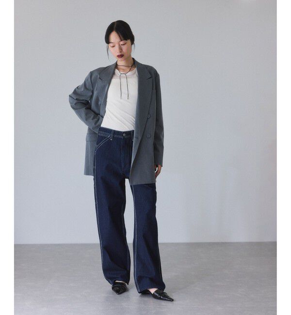 ADAM ET ROPE'「【サステナブル】ダブルブレストジャケット」|テーラードジャケット|