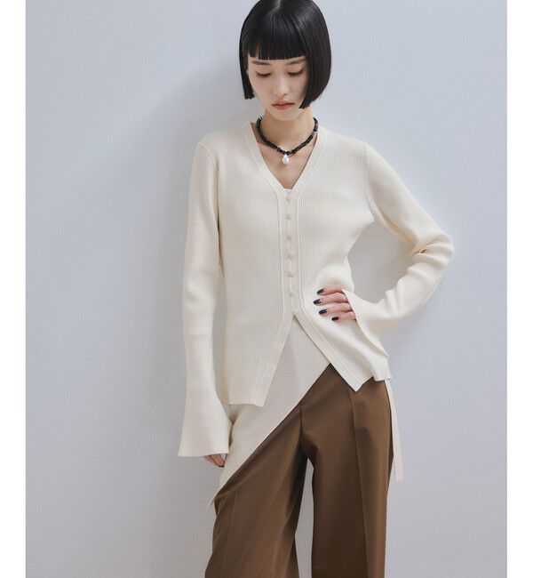 ADAM ET ROPE'「【WEB限定】エコベロVネックカーディガン」|カーディガン|オフホワイト(15)