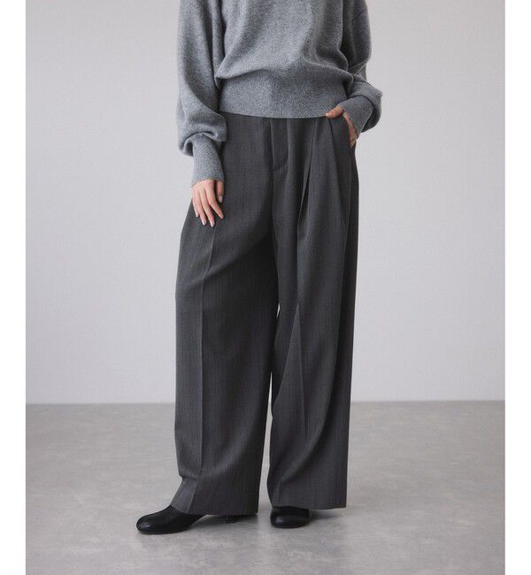 ADAM ET ROPE'「TWドロストドカンスラックス」|スラックス|グレー(07)