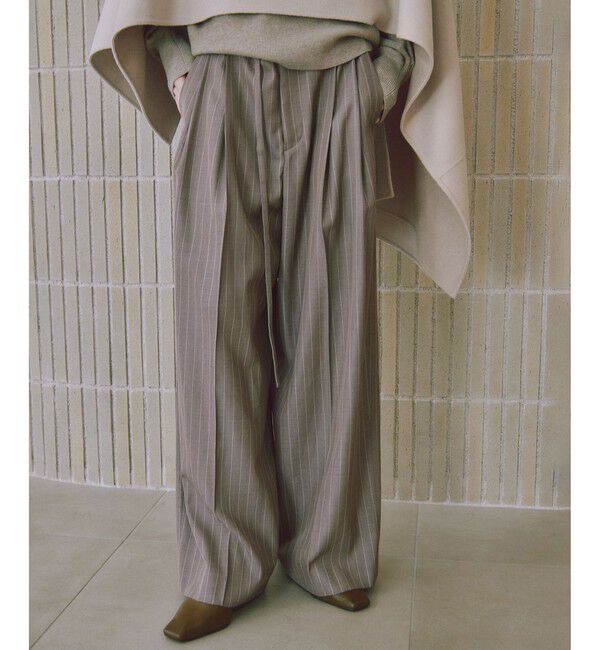 ADAM ET ROPE'「TWドロストドカンスラックス」|スラックス|ベージュ系(28)