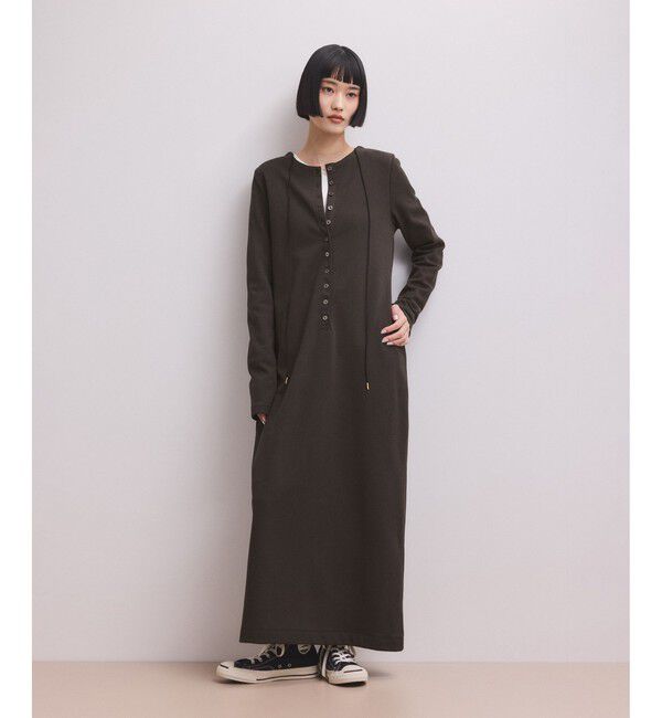 ADAM ET ROPE'「【WEB限定】マルチWAYヘンリーネックワンピース」|ワンピース|ブラウン(20)