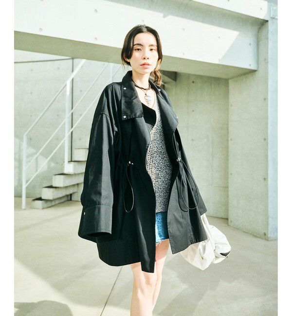 ADAM ET ROPE'「【WEB限定】・【サステナブル】スタンドカラーハーフモッズコート」|ミリタリー・モッズコート|