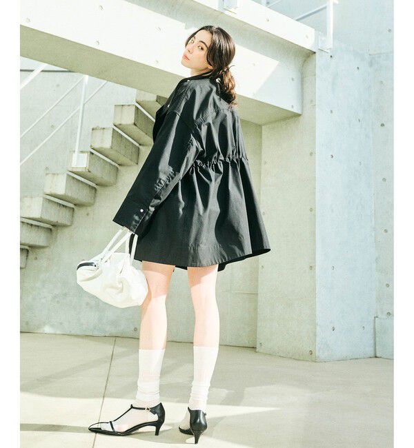 ADAM ET ROPE'「【WEB限定】・【サステナブル】スタンドカラーハーフモッズコート」|ミリタリー・モッズコート|