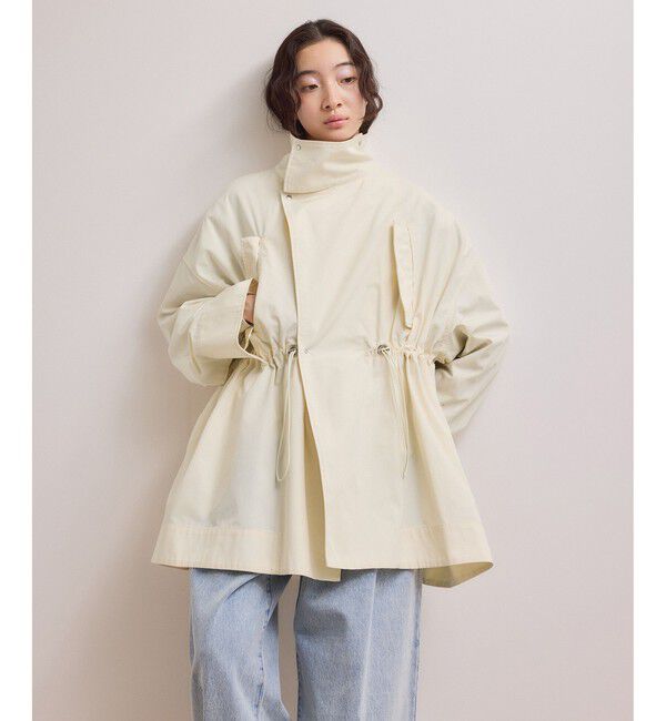 ADAM ET ROPE'「【WEB限定】・【サステナブル】スタンドカラーハーフモッズコート」|ミリタリー・モッズコート|オフホワイト(15)