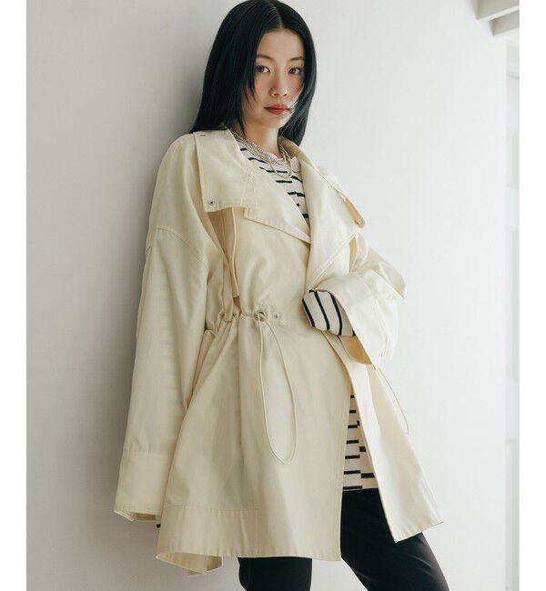 ADAM ET ROPE'「【WEB限定】・【サステナブル】スタンドカラーハーフモッズコート」|ミリタリー・モッズコート|