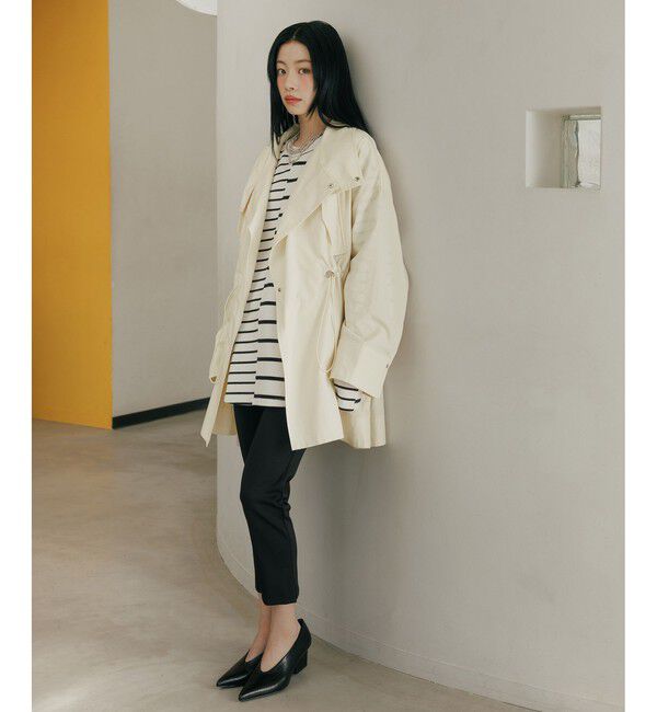 ADAM ET ROPE'「【WEB限定】・【サステナブル】スタンドカラーハーフモッズコート」|ミリタリー・モッズコート|