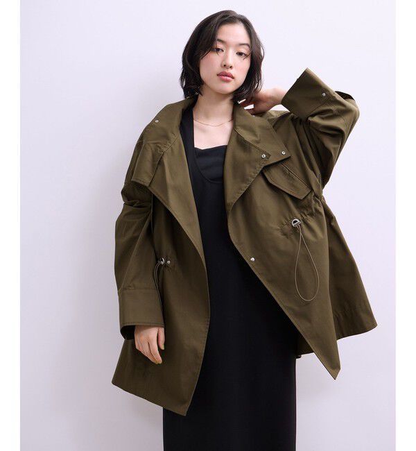 ADAM ET ROPE'「【WEB限定】・【サステナブル】スタンドカラーハーフモッズコート」|ミリタリー・モッズコート|ブラウン系(24)