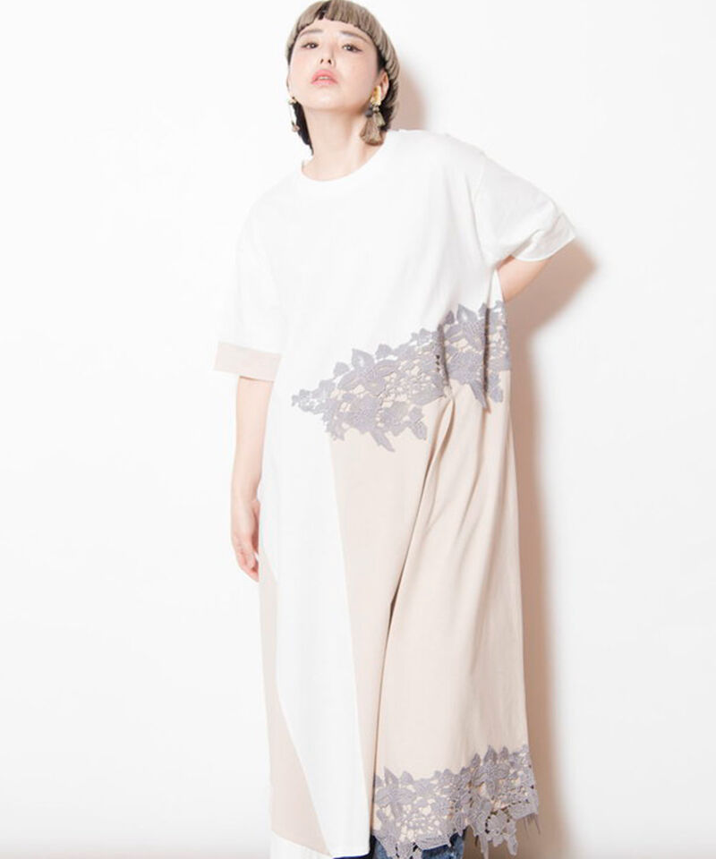  「レースモチーフワンピース」|ワンピース|WHITE