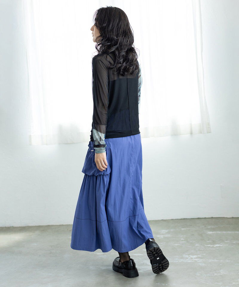  「ギャザーポケットフレアースカート」|スカート|