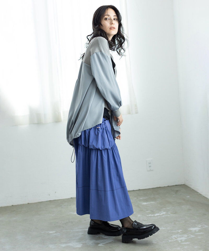  「ギャザーポケットフレアースカート」|スカート|