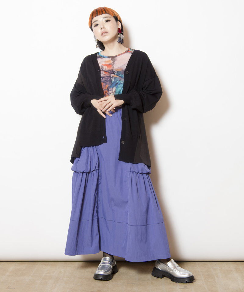  「ギャザーポケットフレアースカート」|スカート|