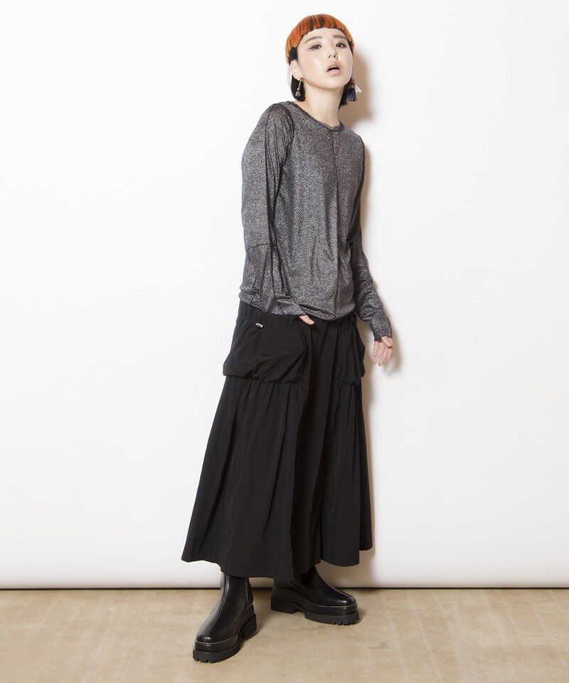  「ギャザーポケットフレアースカート」|スカート|
