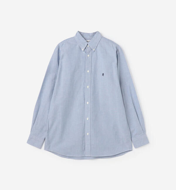 GYMPHLEX「Gymphlex | オックスフォード 長袖ボタンダウンシャツ SOLID MEN」|シャツ・ブラウス|BLUE