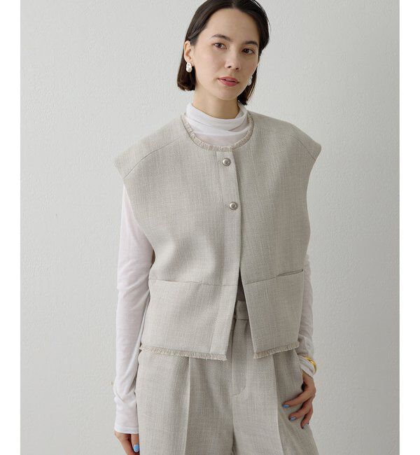 THE PAUSE「【THE PAUSE】ツイードショートジレ」|ベスト・ジレ|
