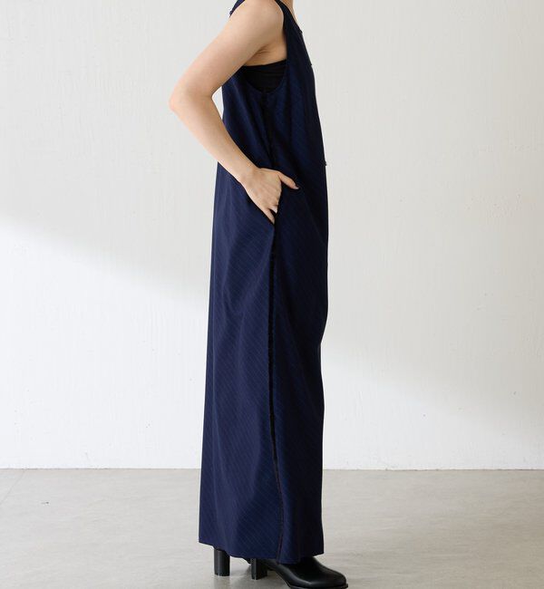  「バイアスストライプジャンパースカート」|ワンピース|