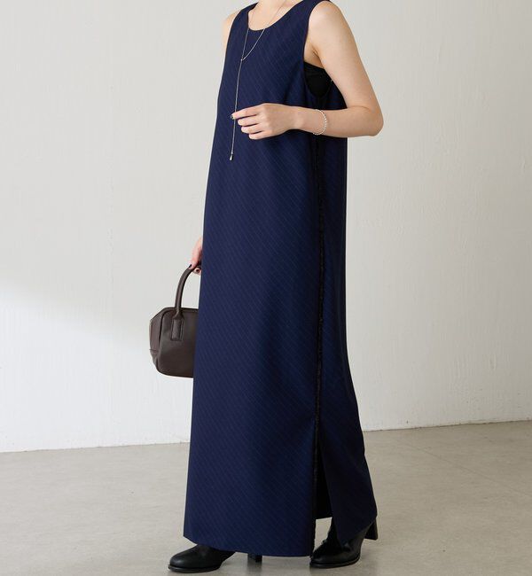  「バイアスストライプジャンパースカート」|ワンピース|