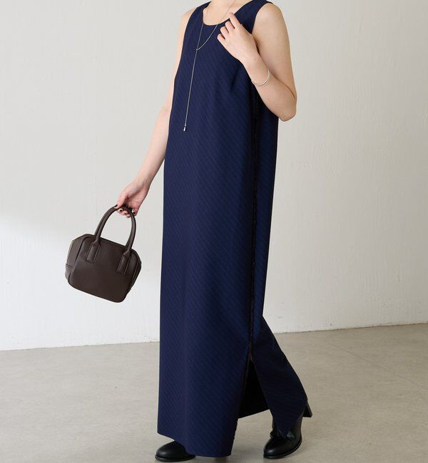  「バイアスストライプジャンパースカート」|ワンピース|