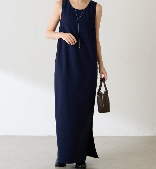  「バイアスストライプジャンパースカート」|ワンピース|