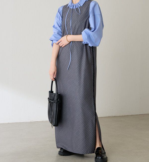  「バイアスストライプジャンパースカート」|ワンピース|