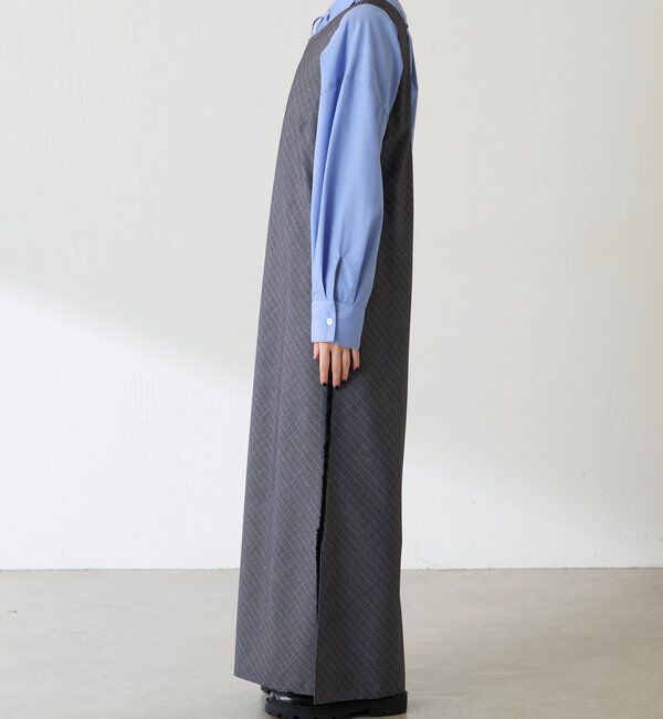  「バイアスストライプジャンパースカート」|ワンピース|