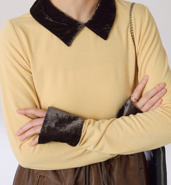  「ベロアドッキングカットソー」|Tシャツ・カットソー|オレンジ