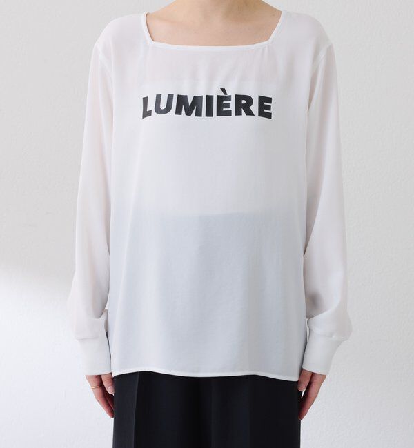  「スクエアネックジョーゼットロゴロンT」|Tシャツ・カットソー|